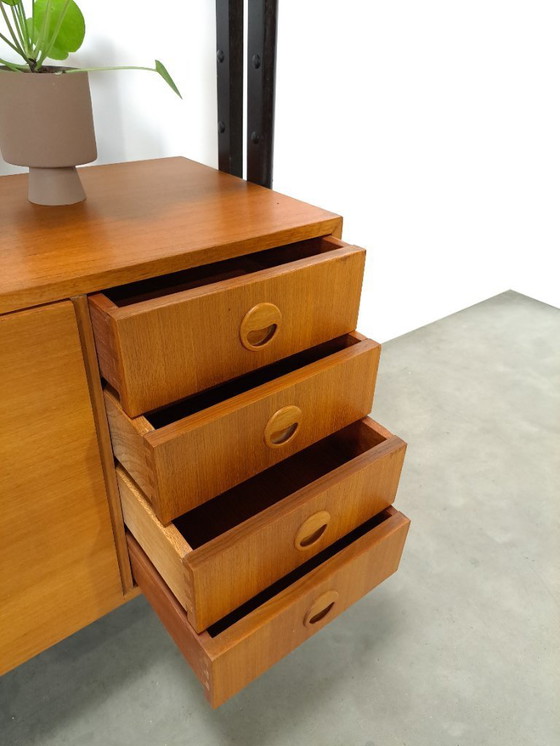 Image 1 of Teak Musterring design kast met zwarte poten