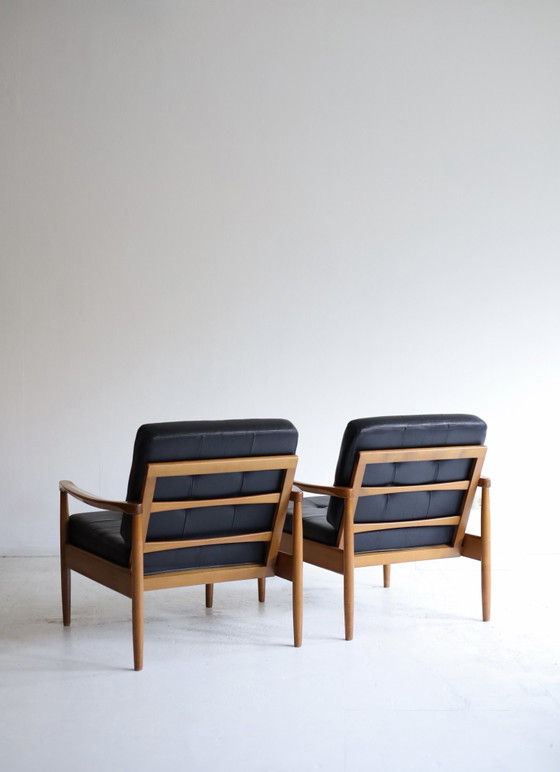 Set di 2 poltrone scandinave vintage anni '50/'60, Legno, Nero (foto 6 di 8)