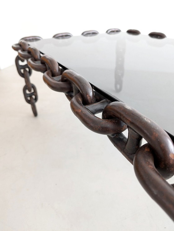Image 1 of Brutalist Chain Link Coffee Table 1970s