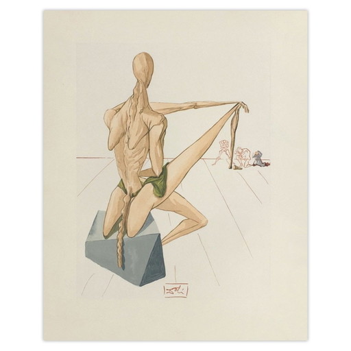 Salvador DALI Divine Comédie Enfer 05 - Minos woodcut 1960