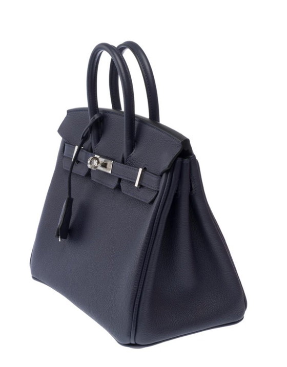 Image 1 of Sac HERMES Birkin 25 en Cuir Bleu Marine - 103352