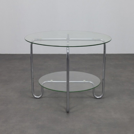 Image 1 of Tubular Frame Coffee Table in Bauhaus Style, 1980s