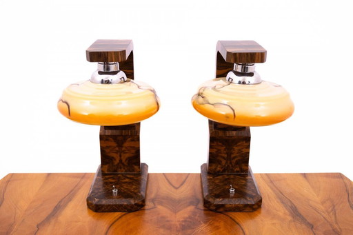 A pair of Polish Art Deco table lamps from around 1950.