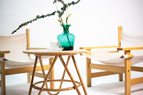 Image 1 of Mid-Century Lounge Sessel aus Holz mit Canvas, 1960er, Set of 2