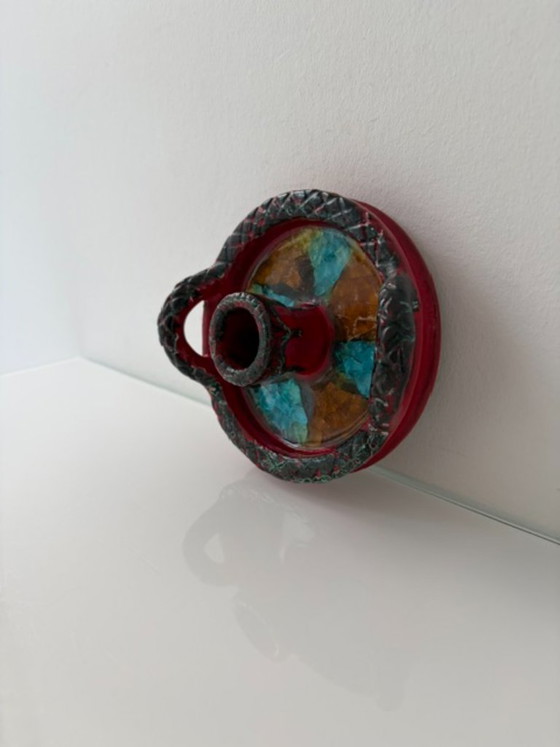 Expressive Brutalist Candle Holder with Glass Mosaic – Bienal, Ceramic (photo 10 of 15)