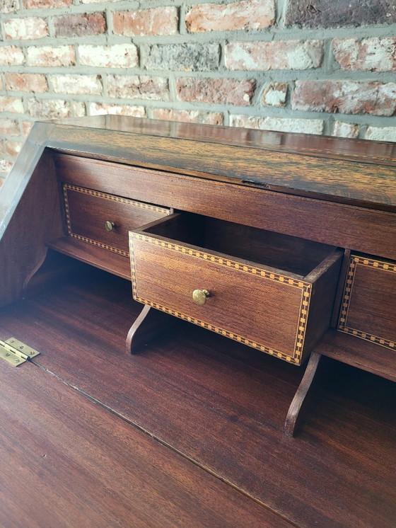 Image 1 of Antiker Sekretär, abklappbarer Deckel, 3 Schubladen