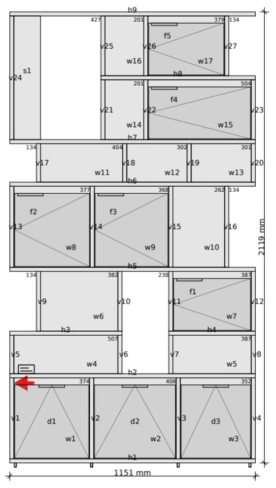 Image 1 of Tylko Wall Storage with Doors and Drawer.