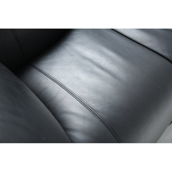 Image 1 of Vintage "Le bambole" sofa in black leather by Mario Bellini for B and B, Italy 1970