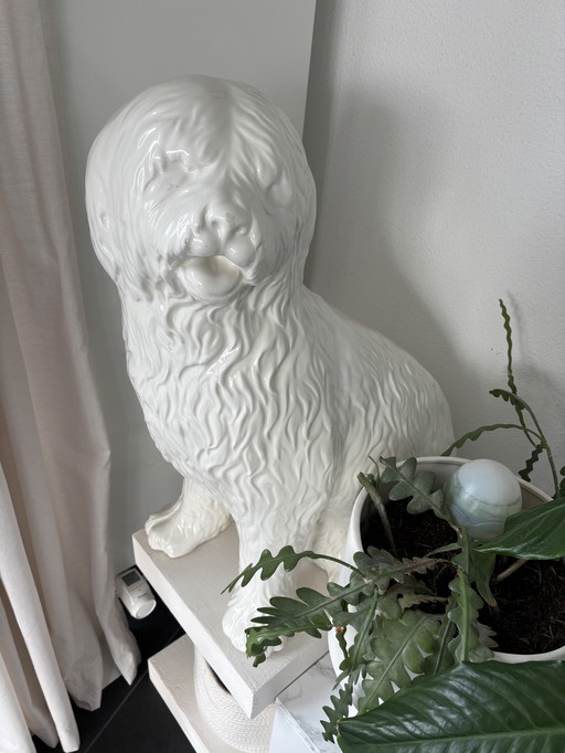 XXL Vintage Keramik Hund – Bobtail / Bobtail – ca. 70 cm.