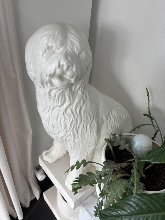 Image 1 of XXL Vintage Keramische Hond – Old English Sheepdog / Bobtail – ca. 70 cm.