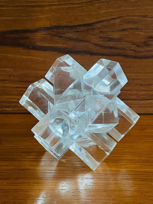 Vintage, cristal acrílico, rompecabezas de diamantes, Circa 1970's