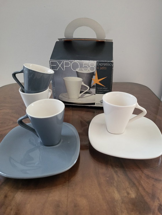Image 1 of Expo 58 Royal Boch set da caffè espresso 4, Belgio, riedizione 2008