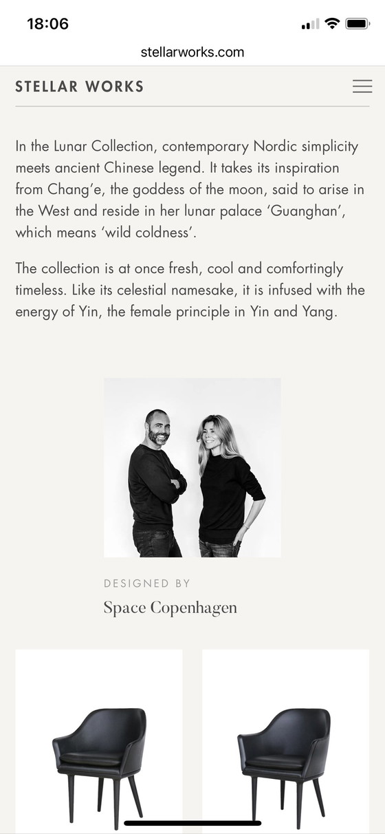 Image 1 of 2 piezas Space Copenhagen Stellar Works Lunar silla de respaldo alto