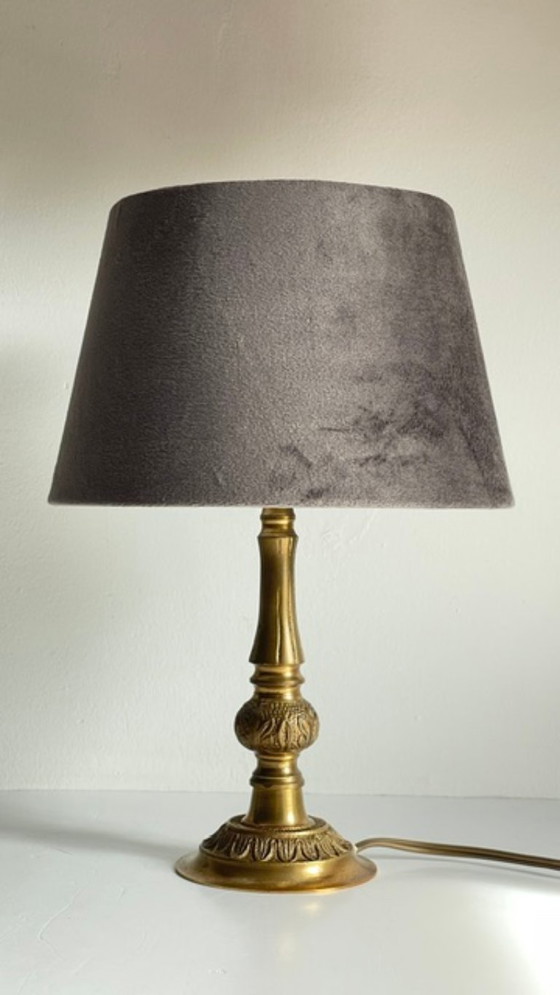 Lampada da Tavolo VINTAGE in Ottone Massiccio e Velluto – Lampade da tavolo (photo 16 of 16)