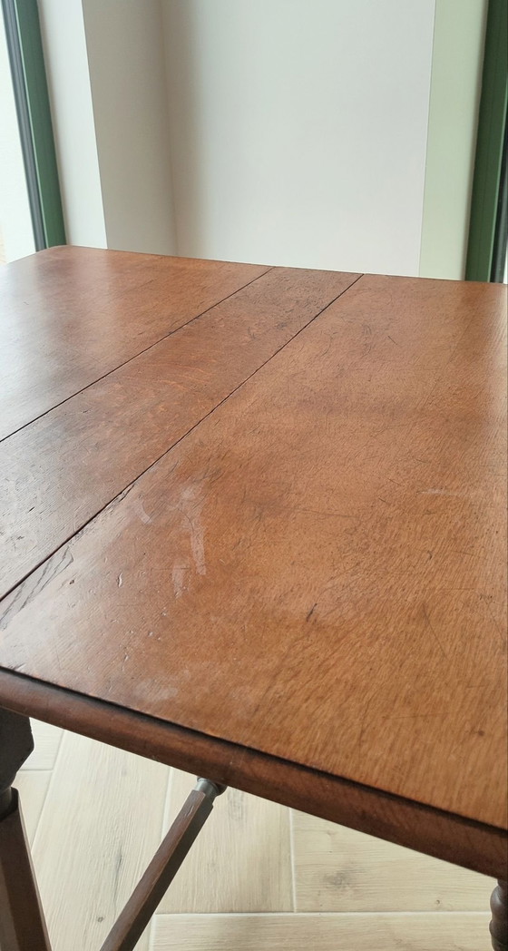Table pliante vintage anglaise en bois d'acajou, Tables d'appoint, Marron (photo 7 sur 9)