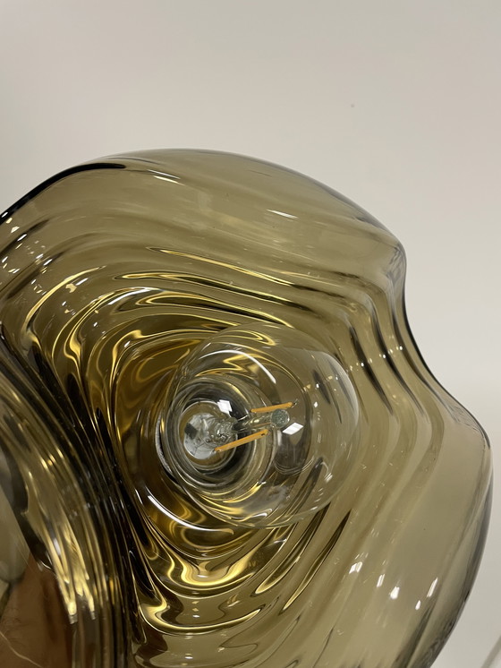Image 1 of Lámpara colgante Futura de cristal ahumado ondulado de Peill & Putzler, 1970