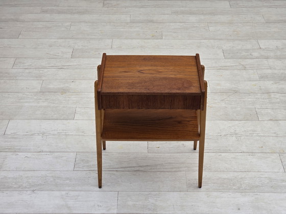 Image 1 of 1970s, Swedish side table by AB Carlstrom with drawer, teak wood.
