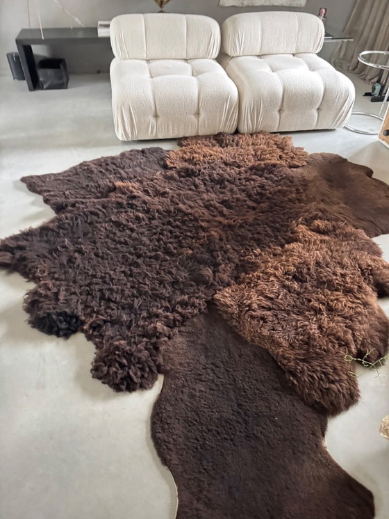 Image 1 of Huge, completely handmade vintage sheepskin rug