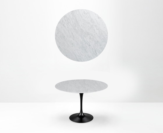 Mesa de comedor Knoll Tulip original de 107 cm de diámetro, modelo Statuarietto Matte, ¡en PERFECTO ESTADO! (photo 15 of 15)