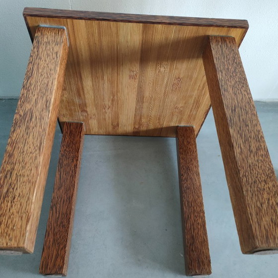 Tavolino quadrato con finitura in legno scuro, Tavolini, Marrone, Modern (foto 6 di 7)