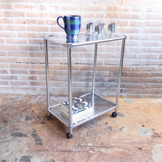 Image 1 of Vintage theewagen trolley Chroom koffiecorner