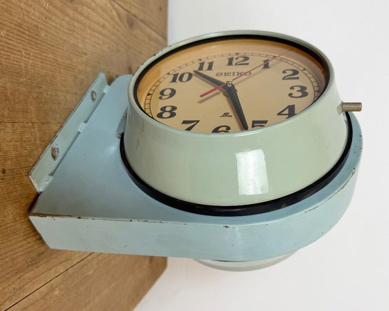 Orologio da parete vintage Seiko blu a doppia faccia con raffigurazioni di navi, anni '80 – Plastic, Glass (photo 6 of 21)