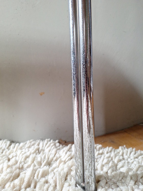 Image 1 of Midcentury side table black, tubular steel frame