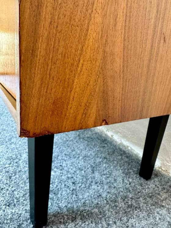 Credenza Mid Century Impiallacciatura Teak Cassettiere Anni '50 '60 Vintage, Legno, Marrone (foto 9 di 13)