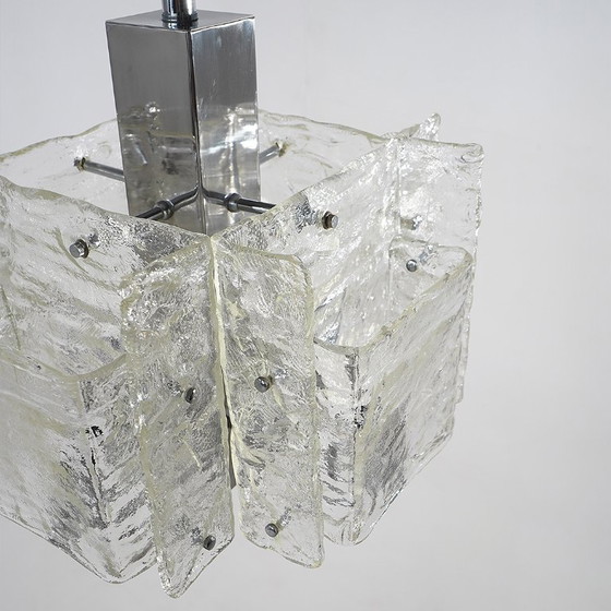 Kroonluchter van verchroomd metaal en glas, jaren 70 – Plafondlampen, Metal (photo 13 of 15)