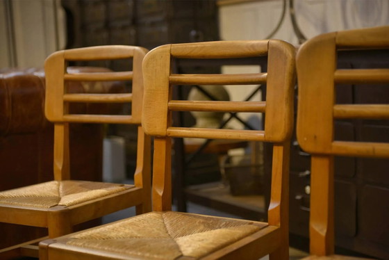 Set of 6 Pierre Cruège chairs from the 1950s. – Dining chairs, Wood, Mid Century Modern (photo 9 of 14)