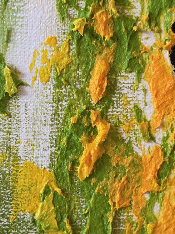 Image 1 of Birch IV – Organic abstract painting inspired by birch bark | 50x50 cm