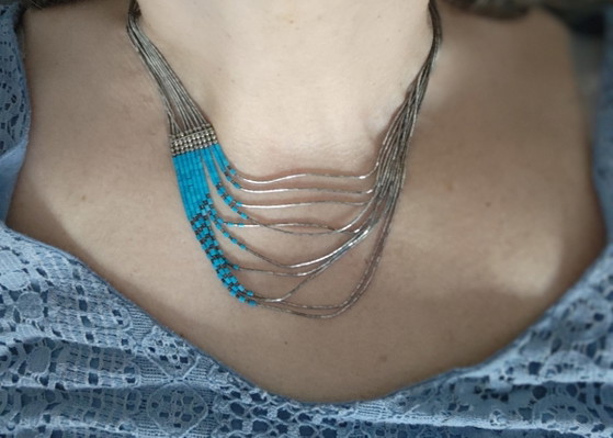 Inheemse Amerikaanse Ketting – Navajo, Decoratieve objecten, Steen, Zilver (photo 10 of 12)