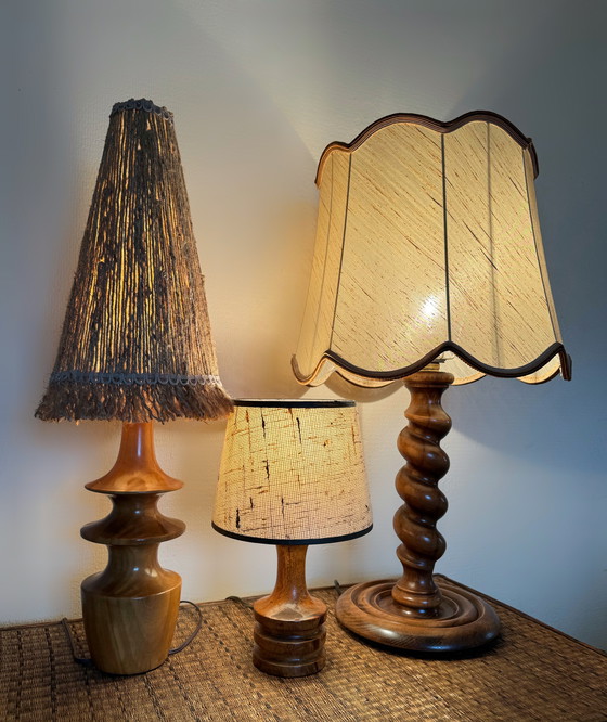 Image 1 of Lámpara de madera retorcida de los años 60