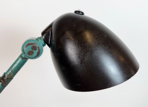 Image 1 of Large Green Industrial Workshop Table Lamp, 1960s