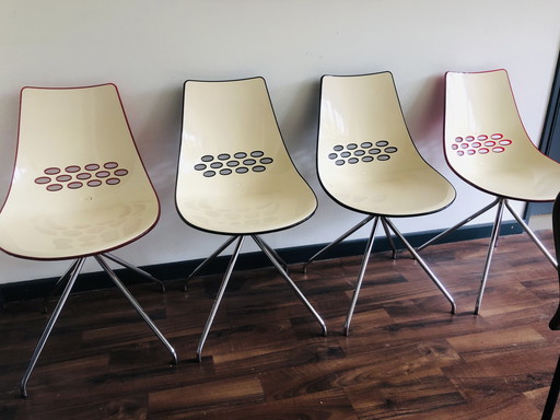 Vier Calligaris  Italiaanse Vintage stoelen 