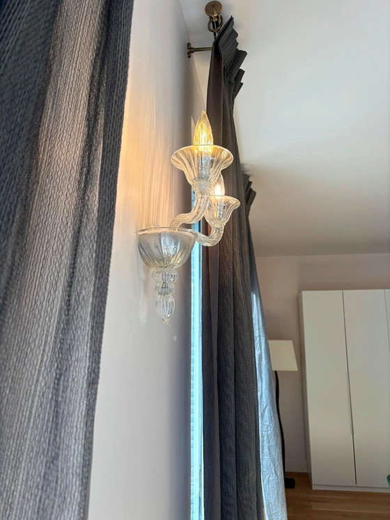 Coppia di Applique in vetro di Murano a due bracci (photo 9 of 9)