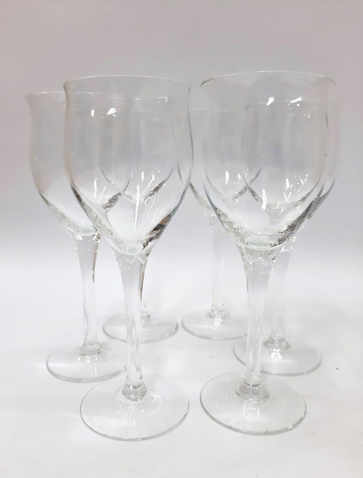 6 x Calici da vino trasparenti vintage, calici da 17 cm