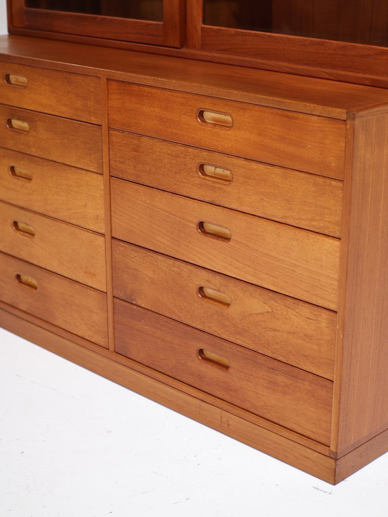 Image 1 of Cassettiera con vetrina Brouer in teak, vintage danese anni '60