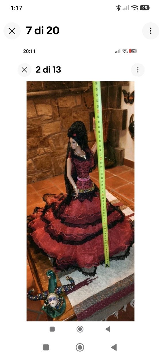 Pair of Flamenco Dancers 48cm Vintage Spanish Marin Chiclana – Decorative Objects, Plastic, Textile (photo 5 of 15)