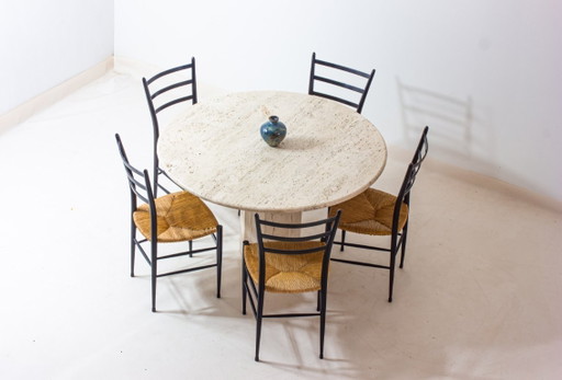 Organische travertin eettafel, Italië, jaren 70