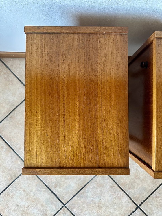 Image 1 of Pair of Vintage Mid-Century Teak Nightstands | Italy 1960's - 1970's