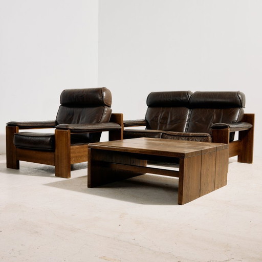 MK10591 Modell 757 Ledersofa-Set von Harry de Groot für Leolux, 3-teilig