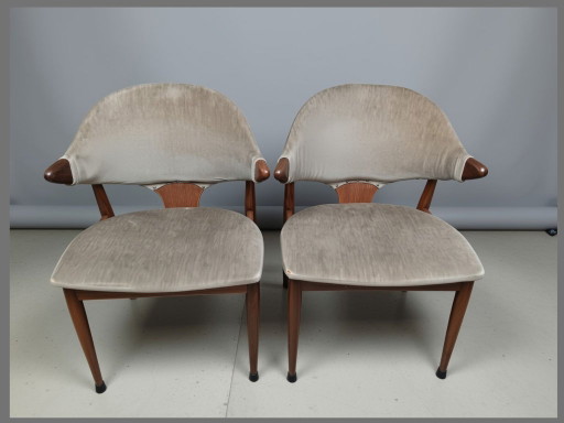 Coppia di sedie vintage in corno di mucca – Mahjongg Vlaardingen, anni '60 – eetkamerstoelen, Wood