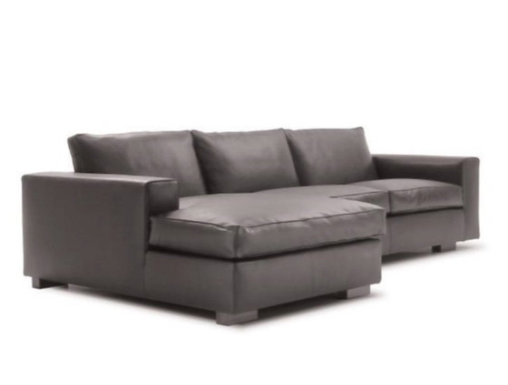 Image 1 of Canapé 3 places en cuir noir Molinari Happy Time