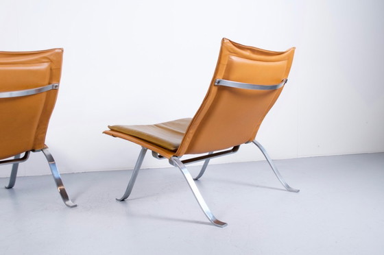 Image 1 of IMPONENTE COPPIA DI POLTRONE IN PELLE E ACCIAIO DEGLI ANNI '60