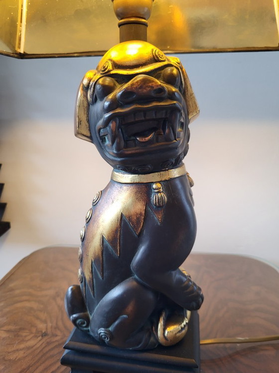 Image 1 of Foo dog tafellamp, Deknudt, jaren 1970, België.