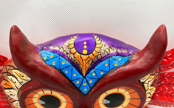 Image 1 of Fairytale owl. A unique figurine for the wall. Handmade by the artist