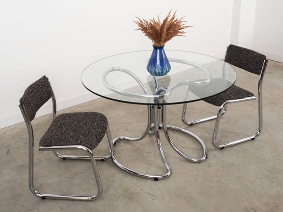 Image 1 of Mesa de cristal, diseño italiano, década de 1970, fabricada por Gastone Rinaldi.
