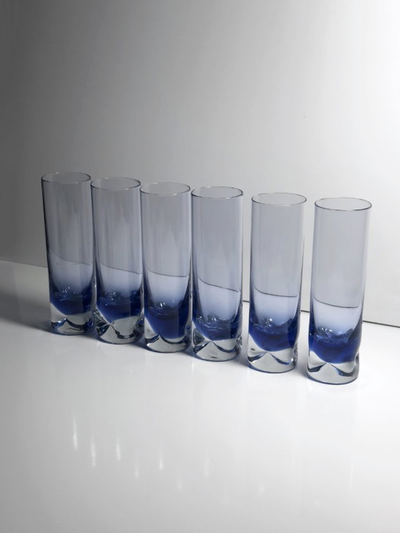 Image 1 of 6 Vintage Murano Glas Trinkgläser Violett Lila Dellen Bubble Brutalist 60er 70er Arti Vetro Kristall Italien Highball Longdrink 