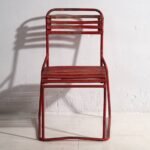 Sedie da giardino rosse antiche (c.1920). Set di 4 pezzi #37 – Wood, Iron (photo 32 of 40)